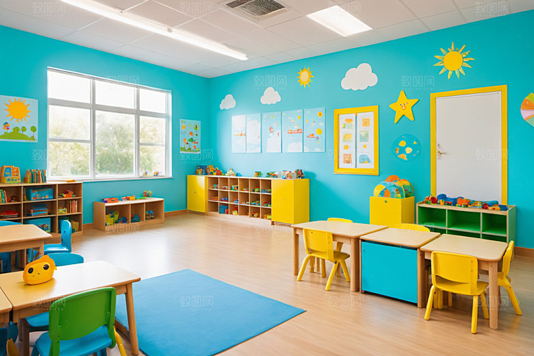 幼儿园教室温馨幸福摄影图