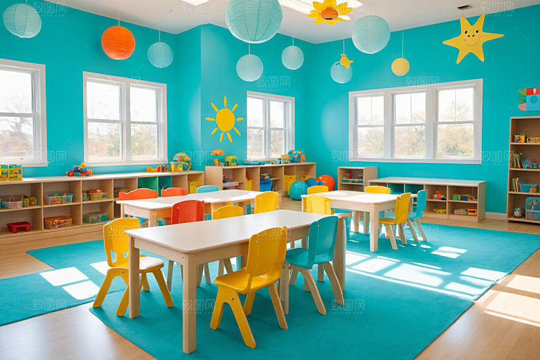 幼儿园教室可爱温馨摄影图