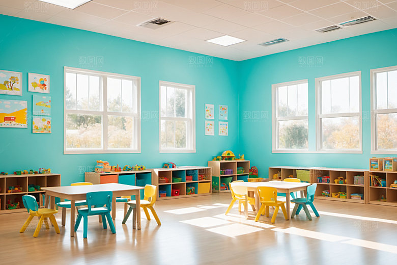 幼儿园教室可爱场景摄影图