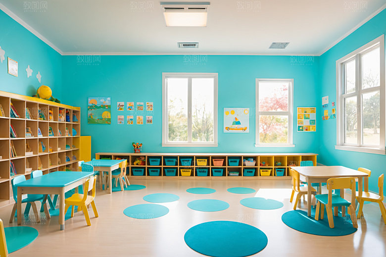 幼儿园教室可爱温馨摄影图
