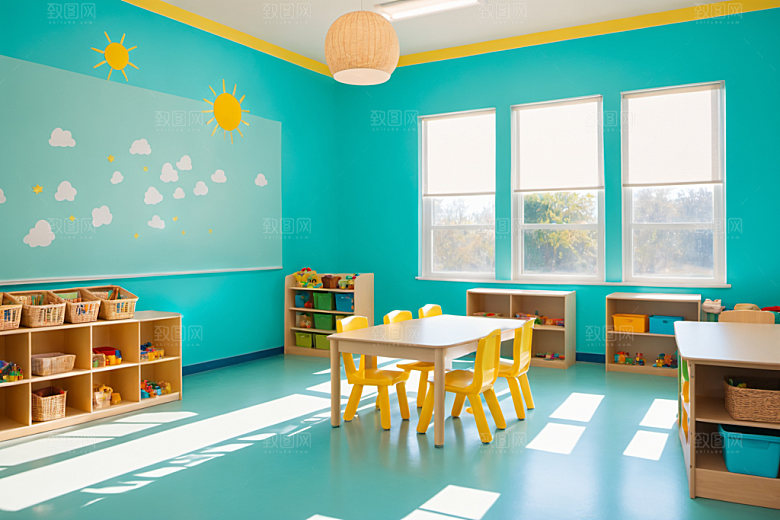 幼儿园教室幸福幼教摄影图