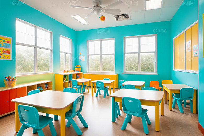 幼儿园教室场景童趣摄影图