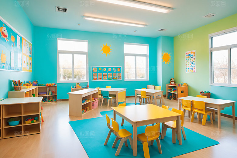 幼儿园教室可爱温馨摄影图