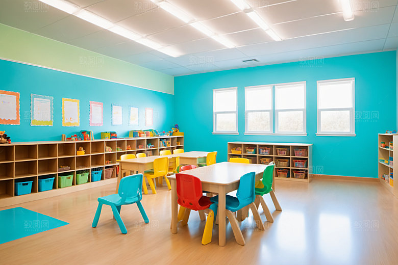 幼儿园教室可爱温馨摄影图