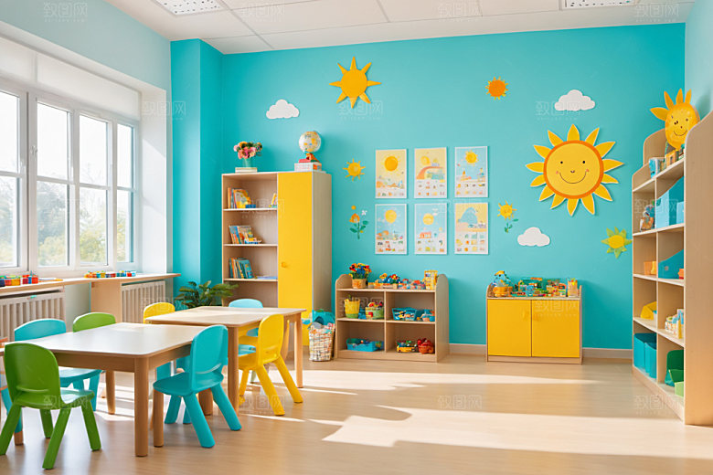 幼儿园教室幼教托儿所摄影图