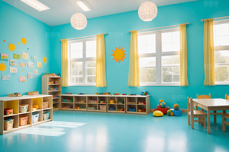 幼儿园教室托儿所高清摄影图