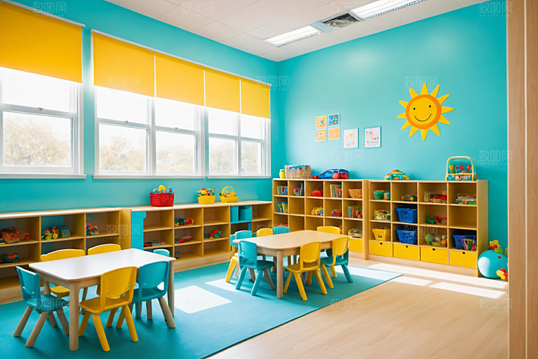 幼儿园教室高清幼教摄影图