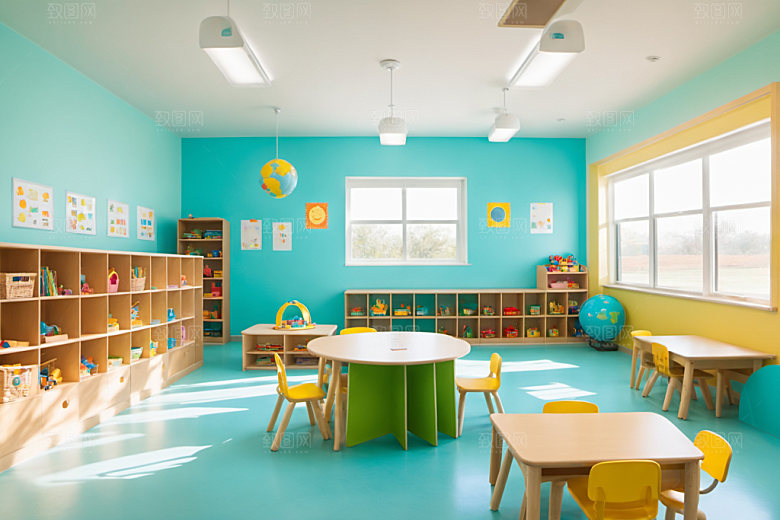 幼儿园教室学校幼教摄影图