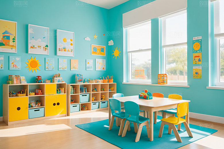 幼儿园教室高清学校摄影图