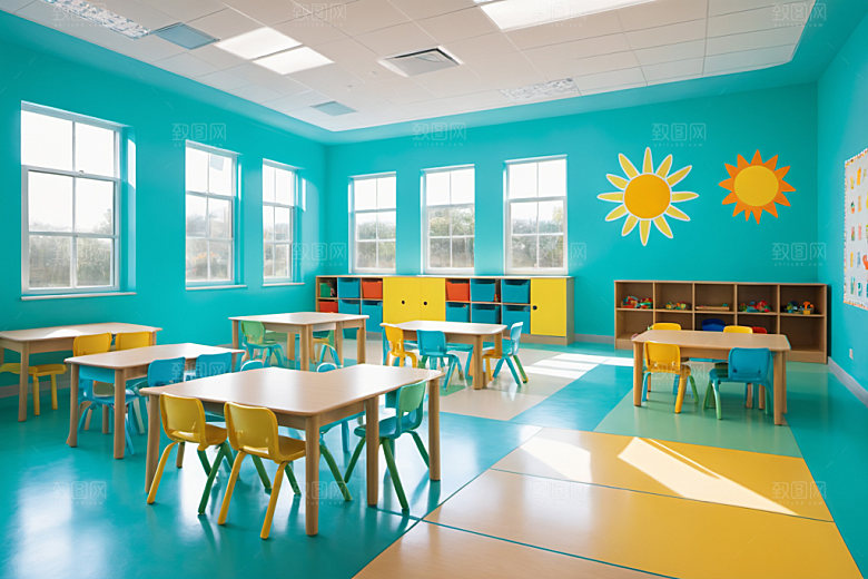 幼儿园教室高清场景摄影图