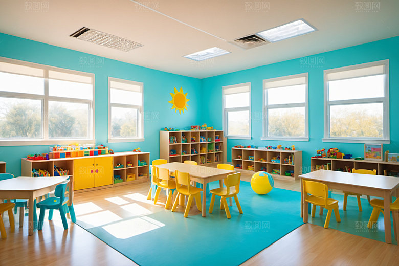 幼儿园教室幼教室内摄影图