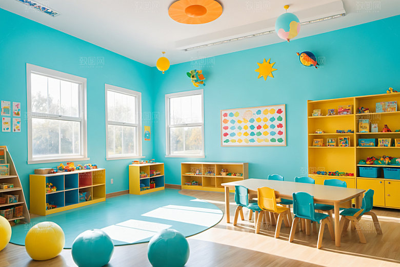 幼儿园教室童趣幼教摄影图