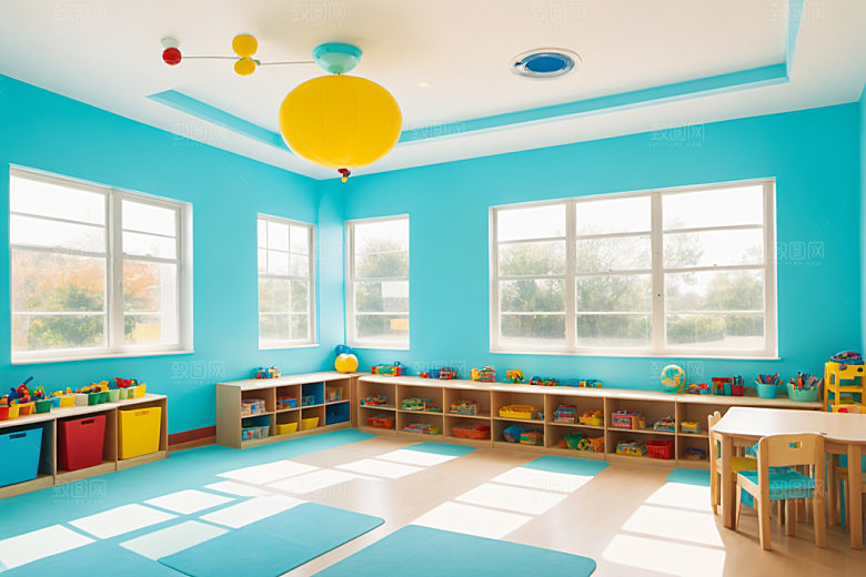 幼儿园教室可爱幸福摄影图