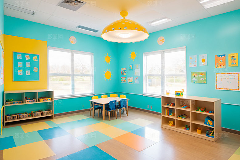 幼儿园教室学校可爱摄影图