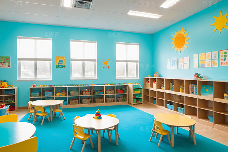 幼儿园教室场景高清摄影图