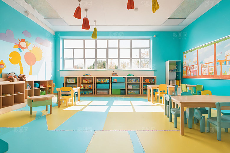 幼儿园教室室内幼教摄影图