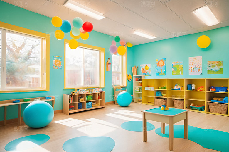 幼儿园教室温馨高清摄影图