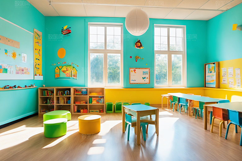 幼儿园教室场景高清摄影图