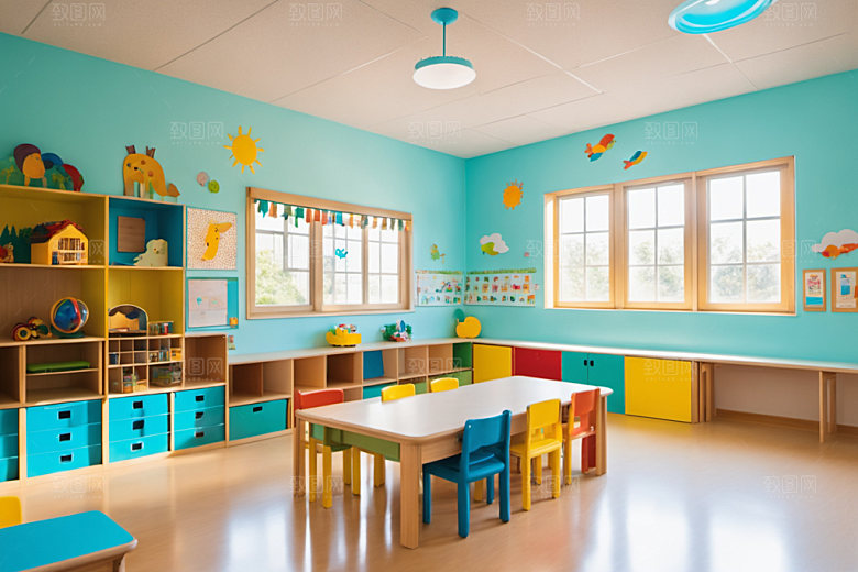 幼儿园教室高清幼教摄影图