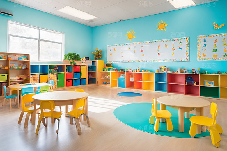 幼儿园教室场景室内摄影图