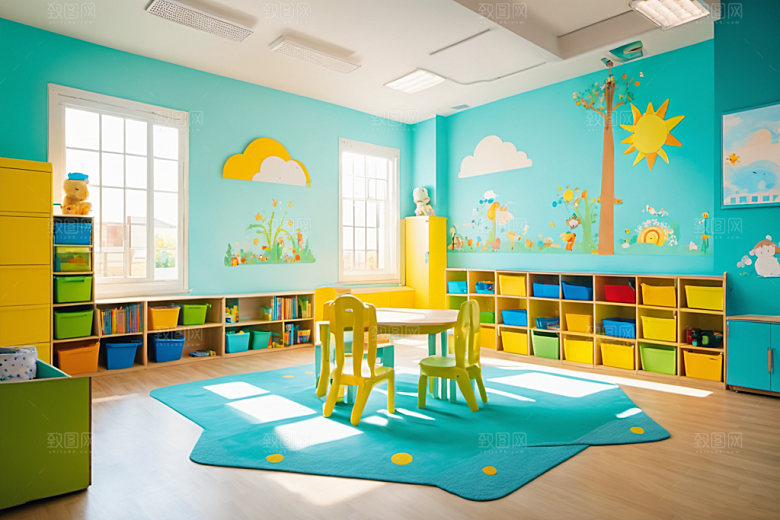 幼儿园教室幼教托儿所摄影图