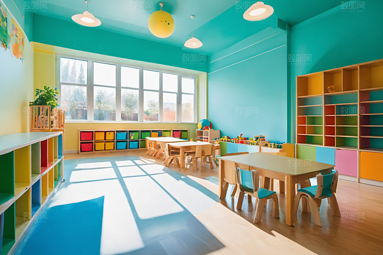 幼儿园教室童趣场景摄影图
