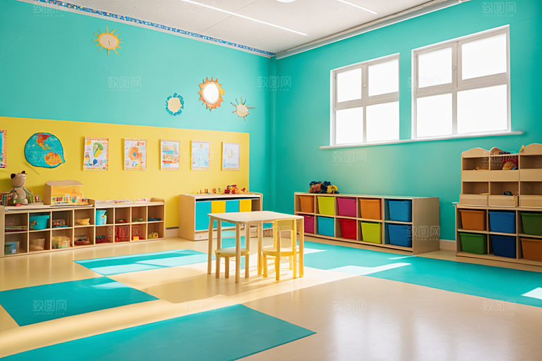 幼儿园教室场景学校摄影图