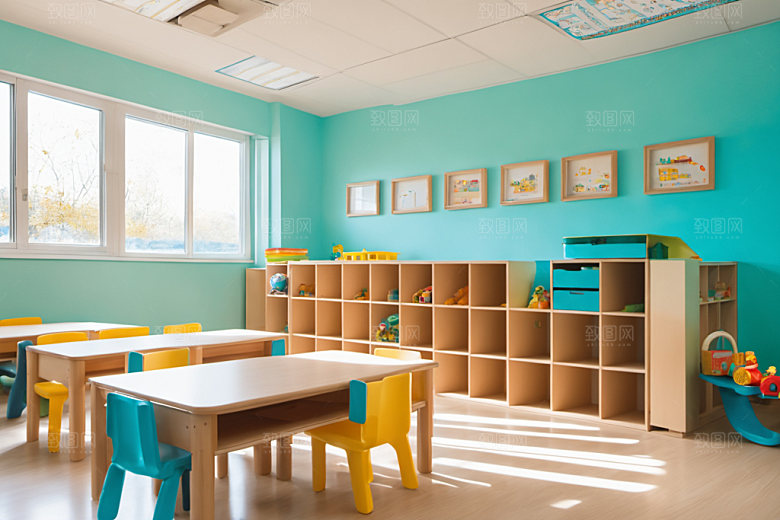 幼儿园教室可爱幸福摄影图
