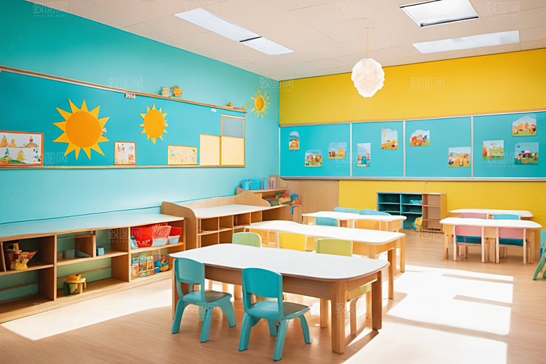幼儿园教室学校可爱摄影图