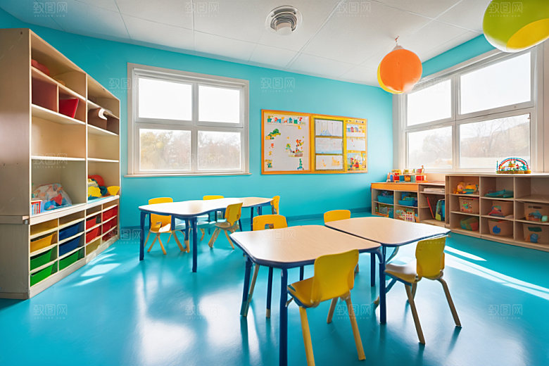 幼儿园教室室内幸福摄影图