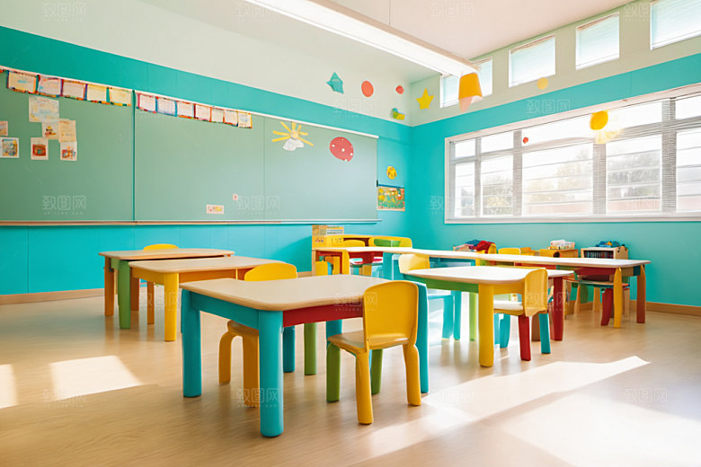 幼儿园教室幸福温馨摄影图