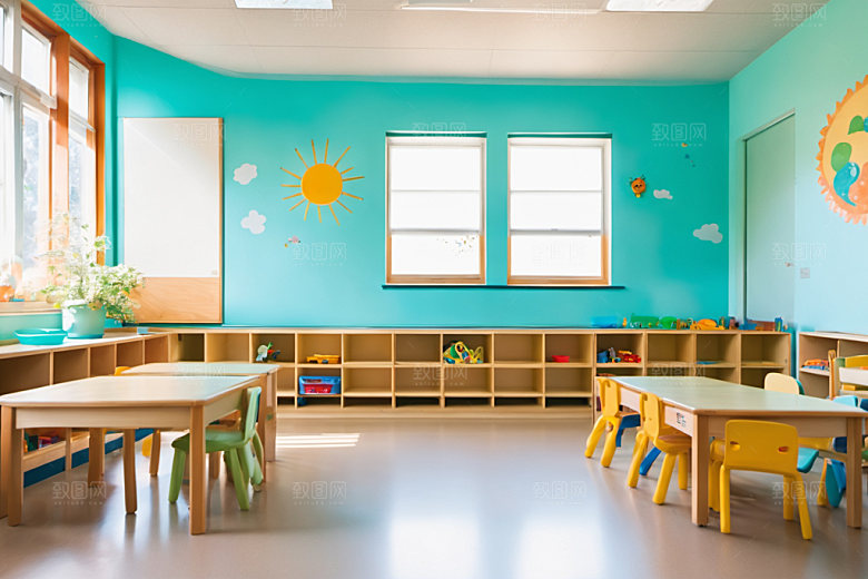 幼儿园教室温馨童趣摄影图