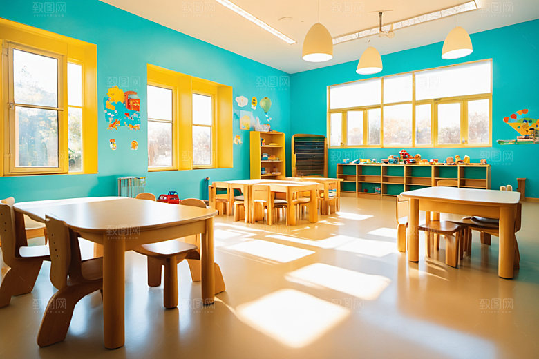 幼儿园教室温馨可爱摄影图