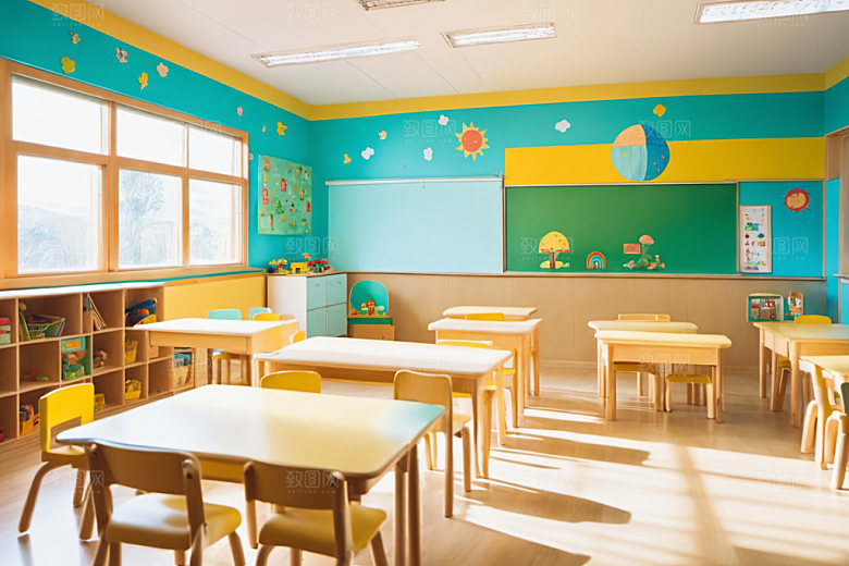 幼儿园教室温馨学校摄影图