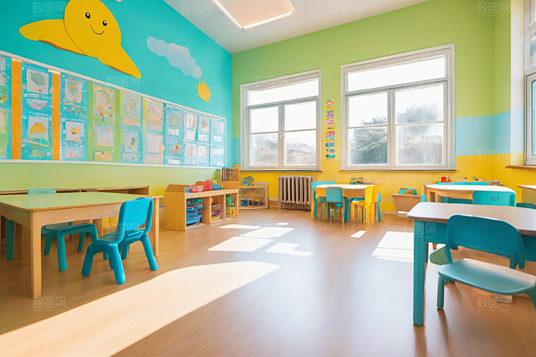幼儿园教室高清幼教摄影图