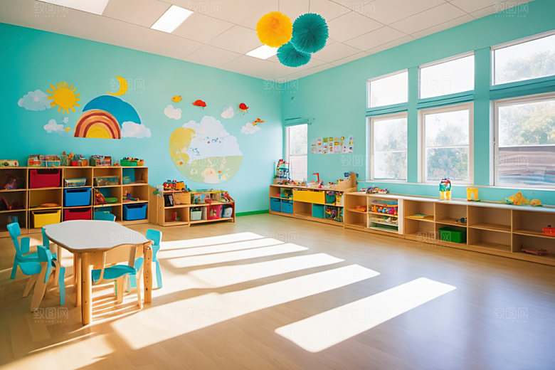 幼儿园教室场景室内摄影图
