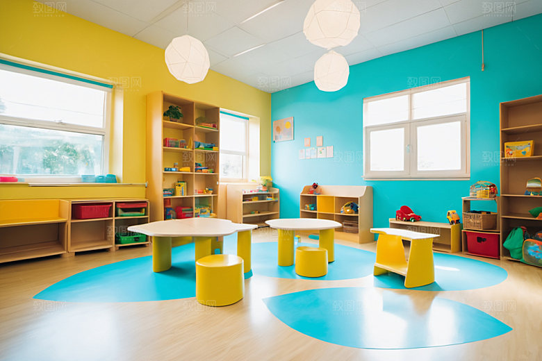 幼儿园教室可爱场景摄影图