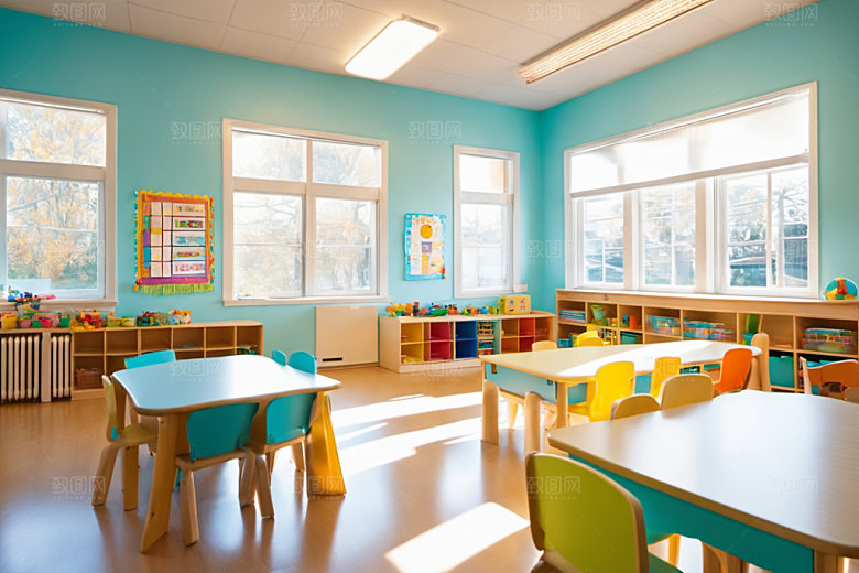 幼儿园教室幸福温馨摄影图