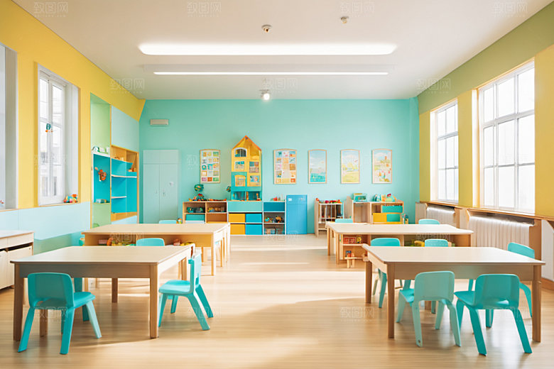 幼儿园教室学校场景摄影图