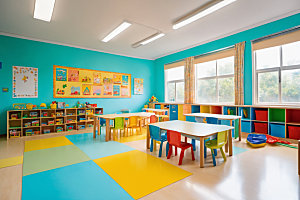 幼儿园教室幸福学校摄影图