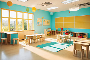 幼儿园教室可爱温馨摄影图