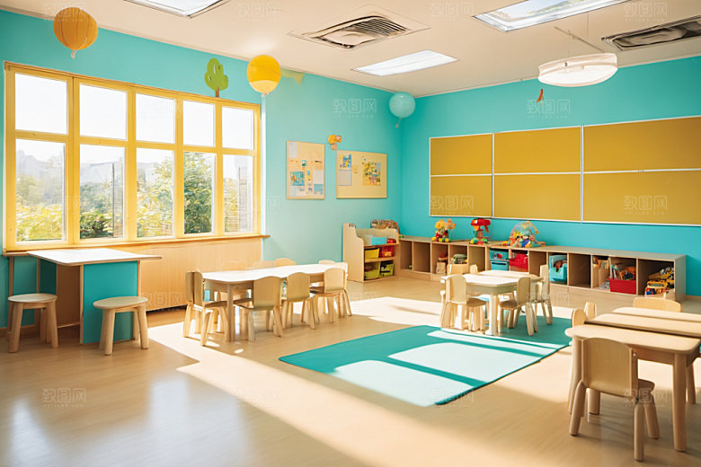 幼儿园教室可爱温馨摄影图