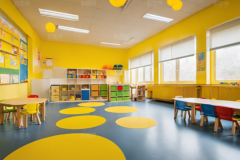 幼儿园教室学校场景摄影图