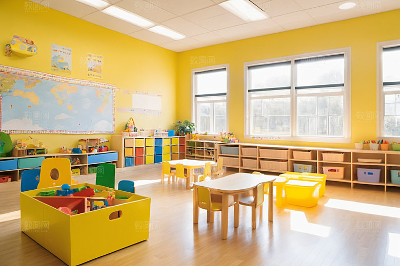 幼儿园教室可爱童趣摄影图