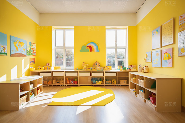 幼儿园教室场景童趣摄影图