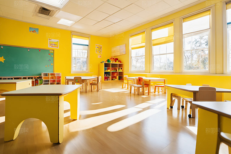 幼儿园教室温馨学校摄影图