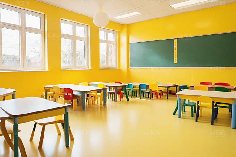 幼儿园教室场景学校摄影图
