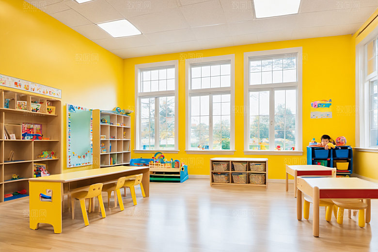 幼儿园教室幼教场景摄影图