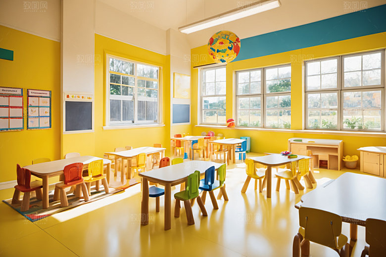 幼儿园教室高清学校摄影图