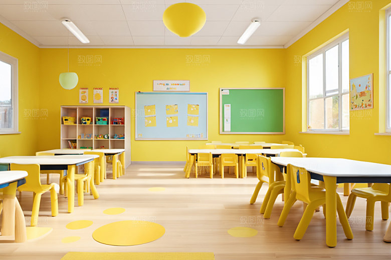 幼儿园教室场景室内摄影图